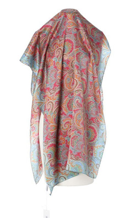 Duży Jedwabny Szal Chusta Laura Biagiotti 70x180cm Jedwab Paisley