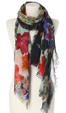 Piękny duży szal całoroczny z lekkiej wełny kaszmirowej Duża kolorowa chusta do sukienki Laura Verdiani