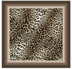 Ekskluzywna apaszka z jedwabiu chusta włoska w cętki pantera Marina D'Este 90x90 Italian Silk Animal Print