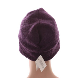 Czapka Turban FRASCONI Wełna Supeł fiolet śliwka