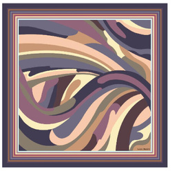 Ekskluzywna apaszka z jedwabiu chusta włoska Laura Biagiotti 90x90 Italian Silk fioletowa