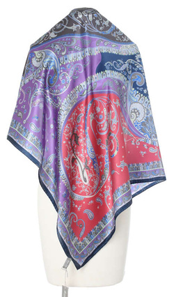elegancka jedwabna Apaszka Ornament Chusta wzorzysta Marina D'Este ekskluzywna Paisley Pantofelek