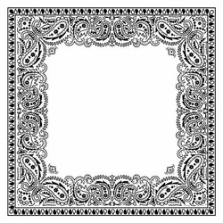 biała Chusta Bandana Apaszka damska Włoska 90x90 rebel Paisley