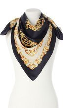 Klasyczna Chusta Apaszka Włoska 90x90 Elegancka granatowa