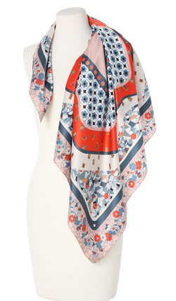 kolorowa elegancka Apaszka Szal Chusta damska 90x90cm włoska