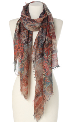 Piękny duży szal całoroczny z lekkiej wełny kaszmirowej Duża kolorowa chusta do sukienki Laura Verdiani