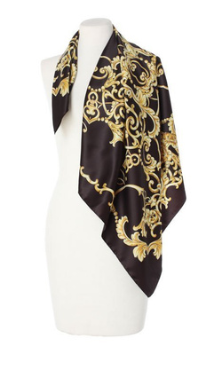 Apaszka Chusta Włoska na prezent 90x90cm Elegancka czarna 