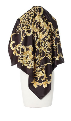 Apaszka Chusta Włoska na prezent 90x90cm Elegancka czarna 