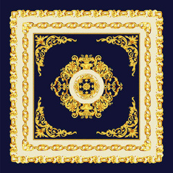 Klasyczna Chusta Apaszka Włoska 90x90 Elegancka granatowa