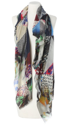 elegancki lekki Szal Laura Verdiani 70x180cm Wełniany z modalem do sukienki