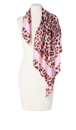 Elegancka Apaszka Szal Chusta Panterka Włoska 90x90cm w panterkę cętki