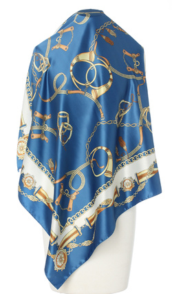 granatowa chusta włoska apaszka elegancka na piękny prezent 90x90cm Made in Italy