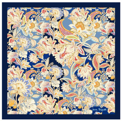 Elegancka jedwabna apaszka chusta włoska Laura Biagiotti ekskluzywna 90x90 Italian Silk granatowa