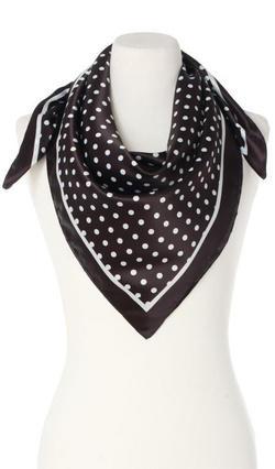 czarna Chusta Apaszka w białe groszki Włoska 90x90cm elegancka