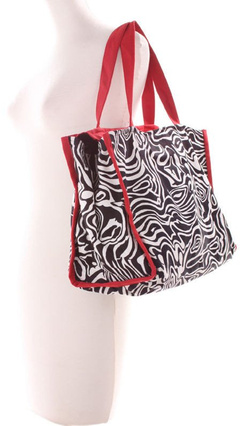 Torba Plażowa Podróżna L Zebra czarny biały