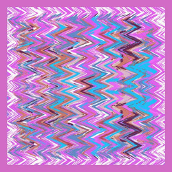 Kolorowa Chusta Apaszka Geometryczna Zygzaki 90x90cm różowa z turkusem