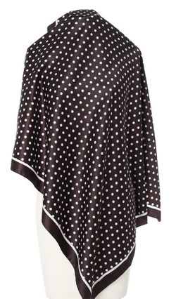 czarna Chusta Apaszka w białe groszki Włoska 90x90cm elegancka