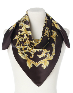 czarna złota chusta włoska apaszka elegancka na piękny prezent 90x90cm Made in Italy