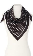 czarna Chusta Apaszka w białe groszki Włoska 90x90cm elegancka