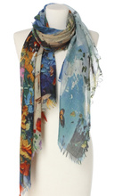 Piękny duży szal całoroczny z lekkiej wełny kaszmirowej Duża kolorowa chusta do sukienki Laura Verdiani