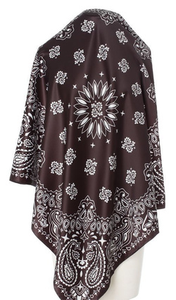 czarna Bandana Chusta Apaszka damska Włoska 90x90 rebel Paisley