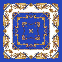 kobaltowa Chusta klasyczna Apaszka royal elegancka pod szyję włoska 90x90