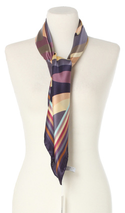 Ekskluzywna apaszka z jedwabiu chusta włoska Laura Biagiotti 90x90 Italian Silk fioletowa