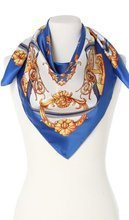 kobaltowa Chusta klasyczna Apaszka royal elegancka pod szyję włoska 90x90