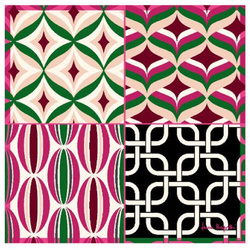 Apaszka Jedwabna geometryczna Chusta Włoska 4w1 90x90cm Laura Biagiotti różowa