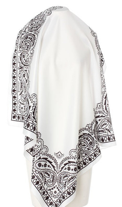 biała Chusta Bandana Apaszka damska Włoska 90x90 rebel Paisley