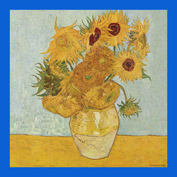 Chusta Apaszka Włoska 90x90cm Van Gogh Słoneczniki Sunflowers