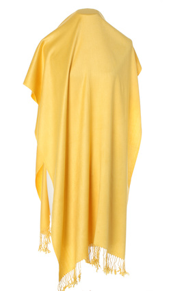Duży szal z połyskiem pashmina 70x180cm całoroczny z wiskozy do płaszcza i kurtki żółty szalik