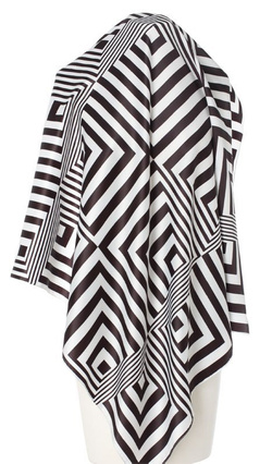 biało czarna Chusta geometryczna Apaszka damska Włoska 90x90 elegancka