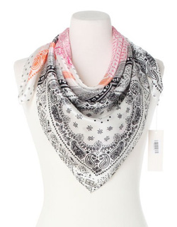 Chusta Jedwabna Włoska Bandana 90x90cm Laura Biagiotti biała