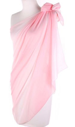 Pareo włoska chusta plażowa ITALY Szyfon pastelowy różowy ombre