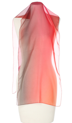 Włoski lekki szal szalik ombre cieniowany chusta 45x160cm do koszuli i sukienki czerwony różowy bordo
