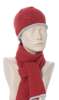 czerwony komplet zimowy damski czapka i szalik wełniany z angorą