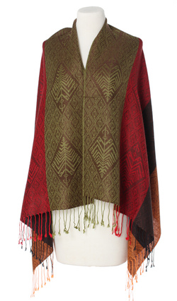 duży Szalik Pashmina 70x180 Całoroczny z Wiskozy i Jedwabiu do płaszcza i kurtki